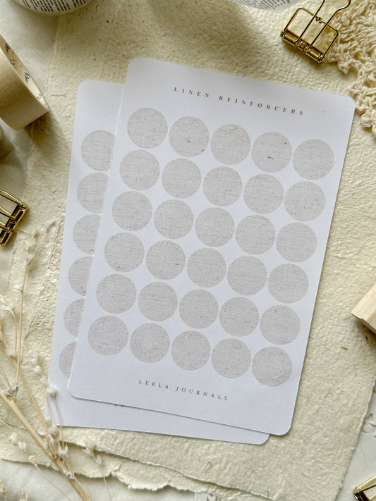 linen dots & reinforcers sticker sheet