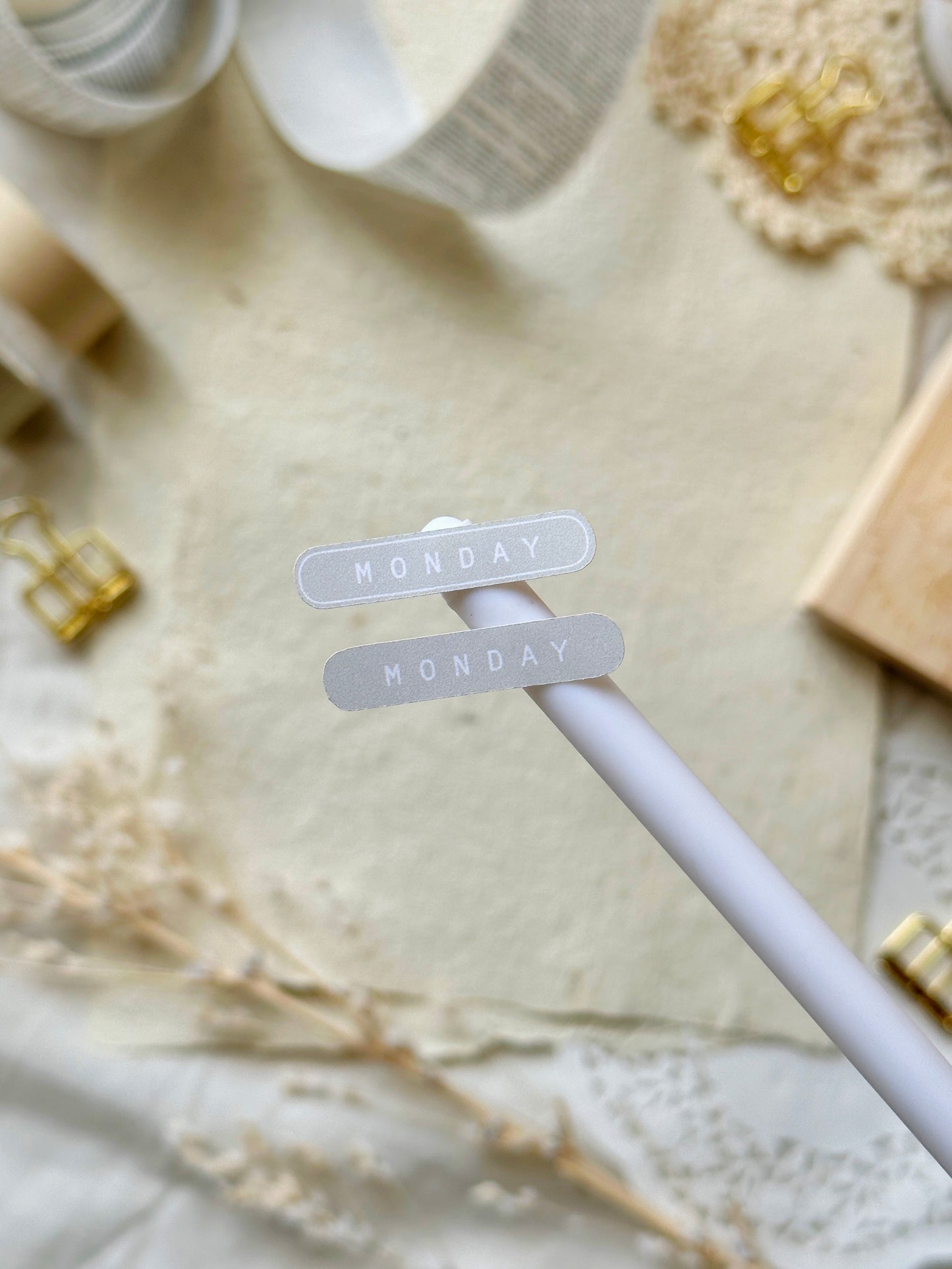 rounded weekly headers - neutral sticker sheet