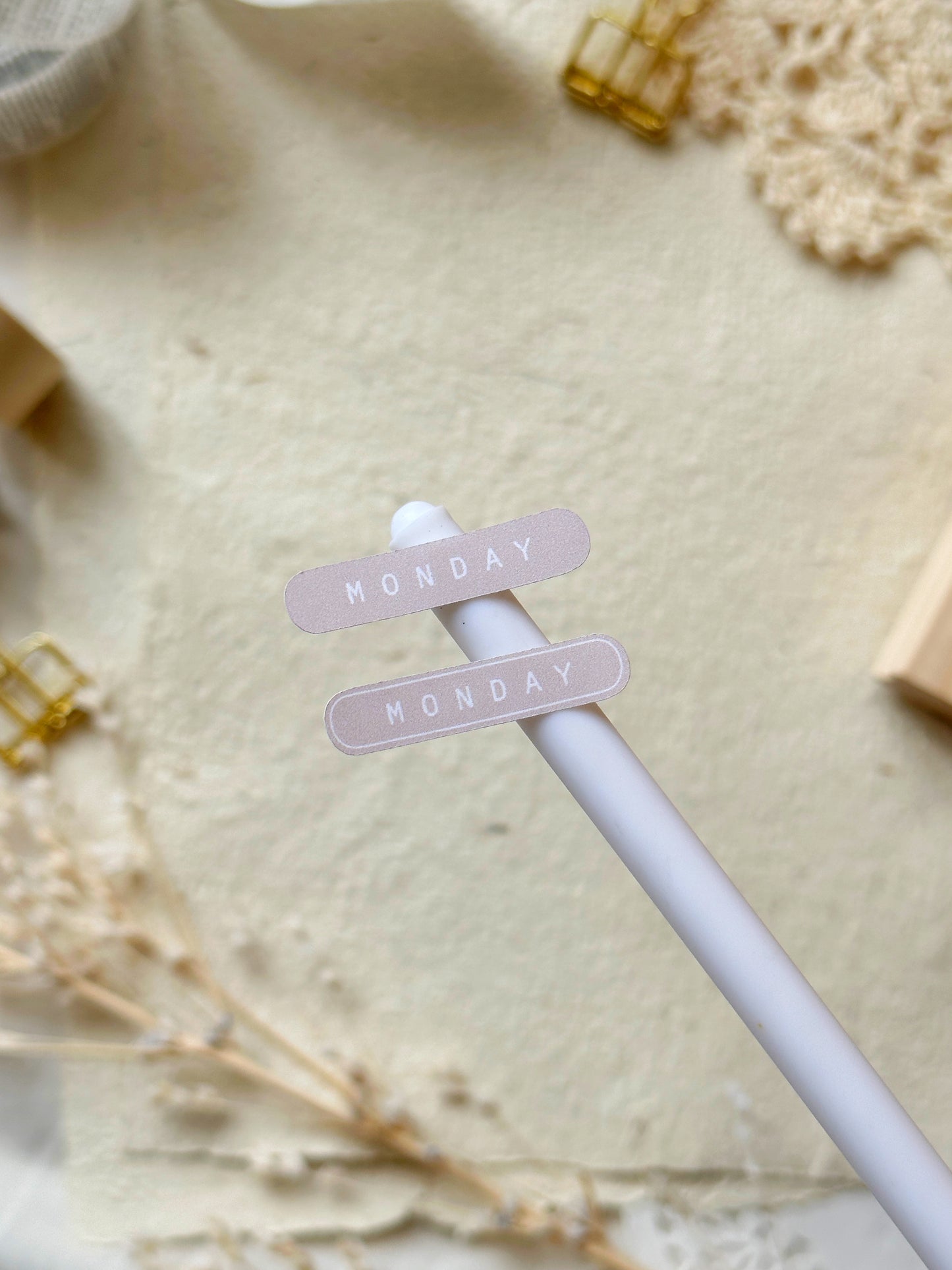 rounded weekly headers - pink sticker sheet