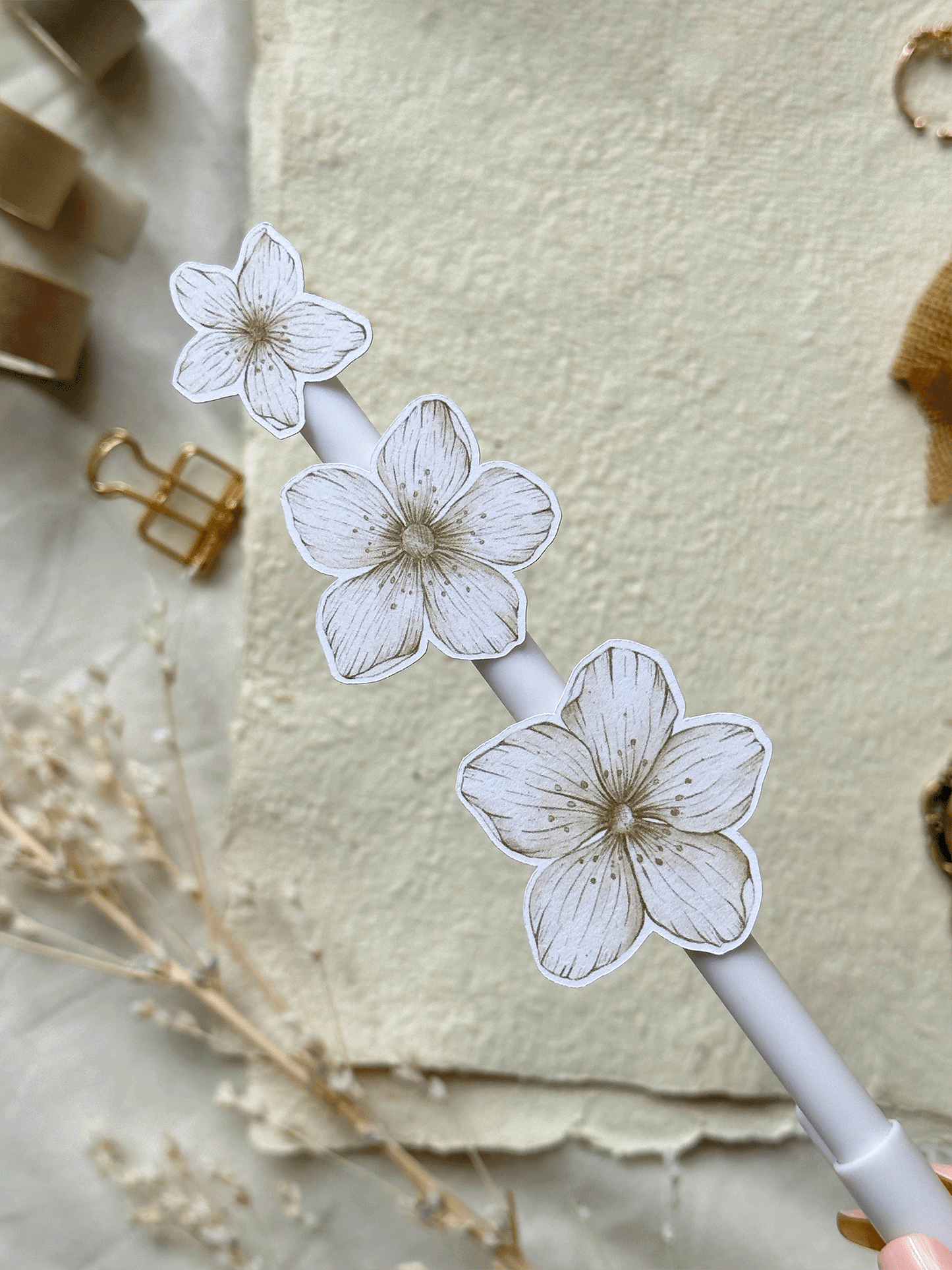 hydrangea florals sticker sheet - 1pc