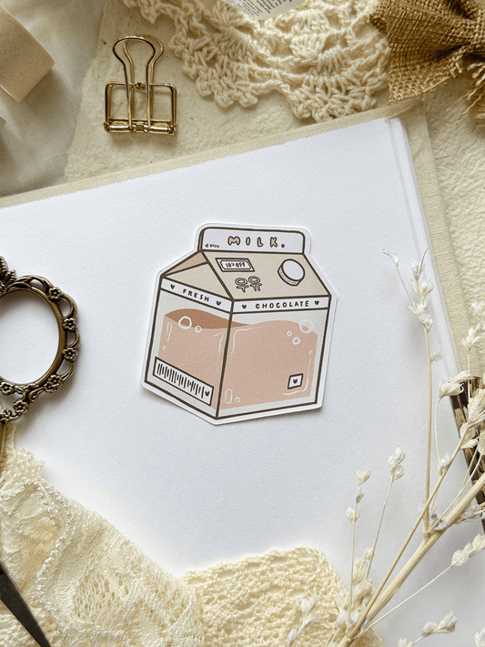 kawaii milk carton sticker flake 2x2.25