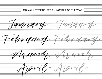 x11 calligraphy hand lettering practice sheets  | digital download