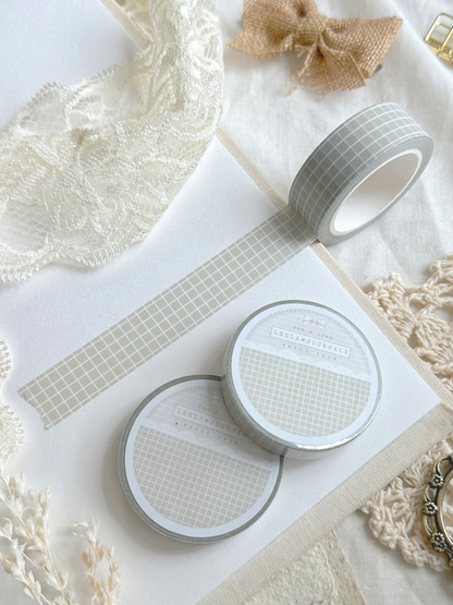 soft sage green grid washi tape