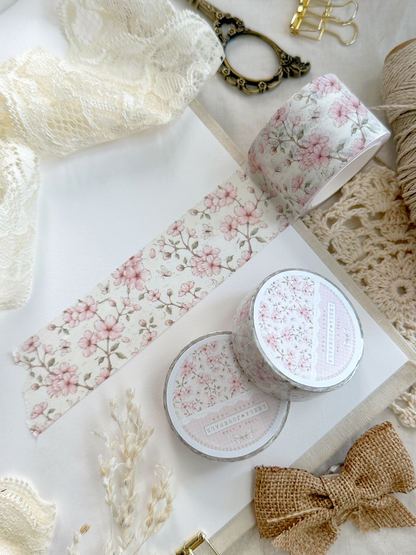 cream pink white sakura cherry blossom washi tape