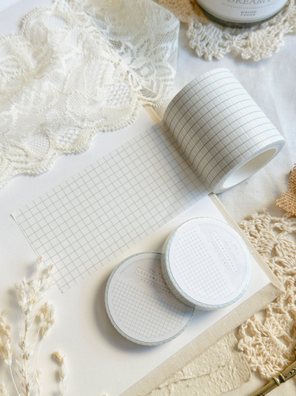 *retiring* white blue grid washi tape