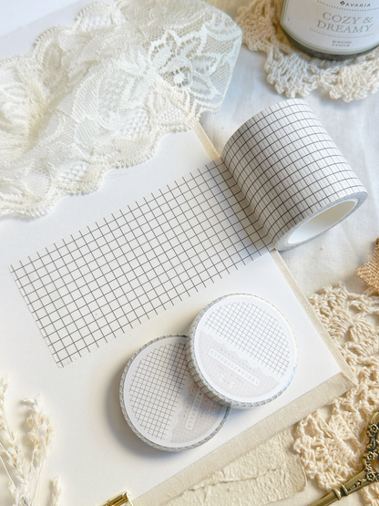 *retiring* white dark gray grid washi tape