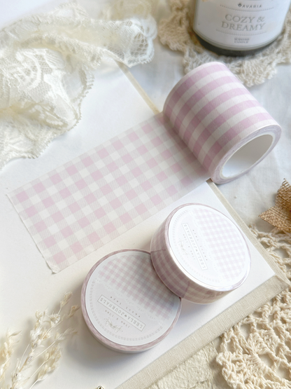 *retiring* pastel pink plaid washi tape