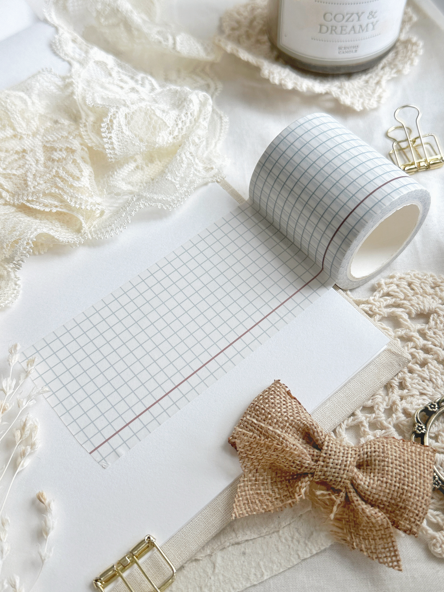 note paper grid wide washi tape