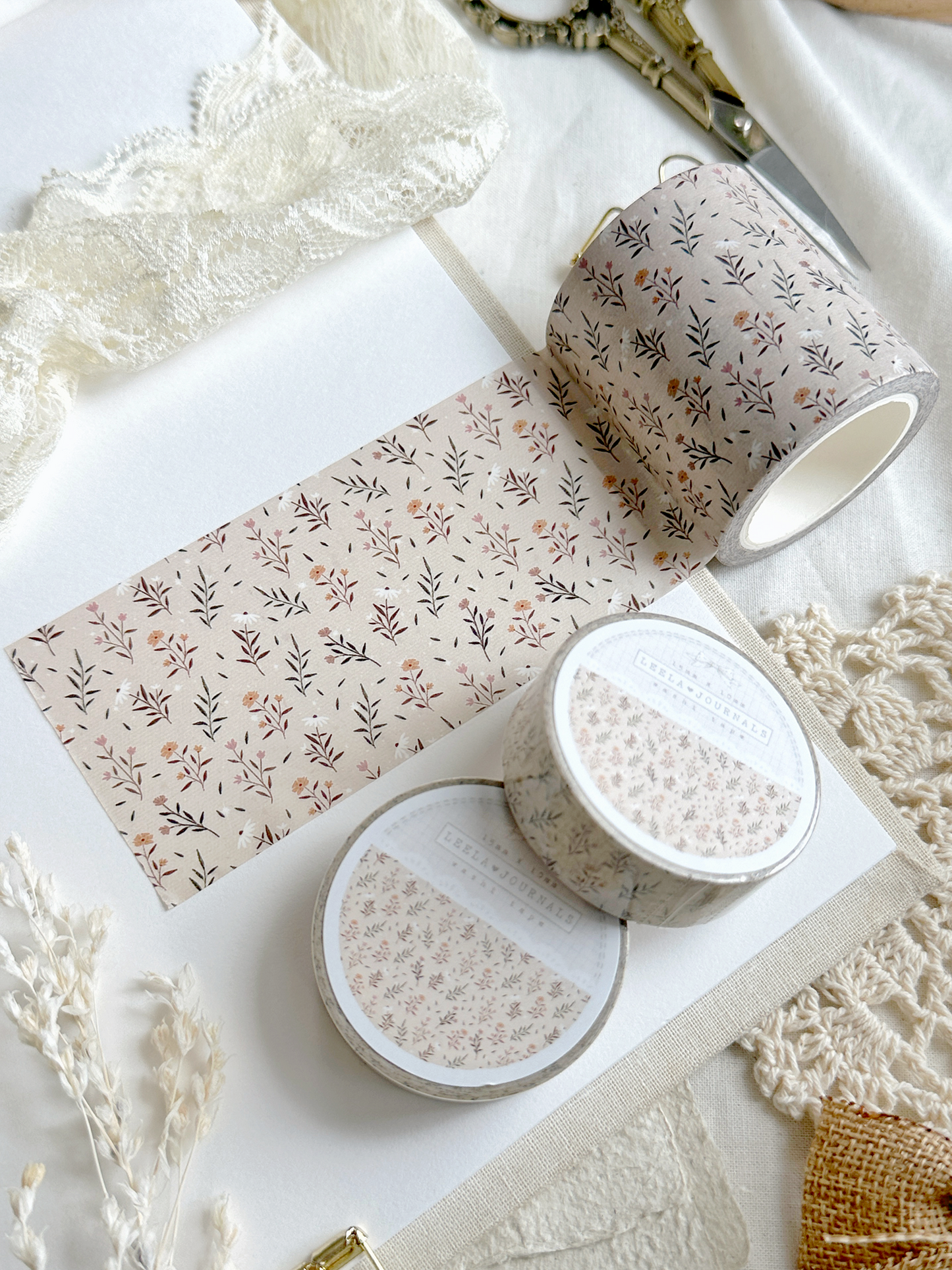 beige floral washi tape – Leelajournals