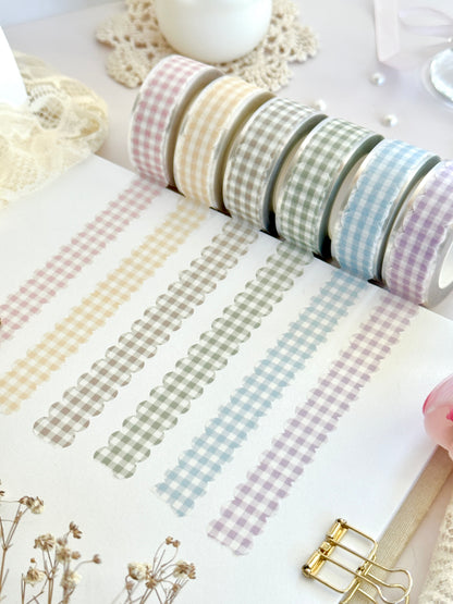 scalloped plaid die cut washi tape