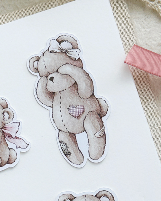 teddy bear sticker flake bundle