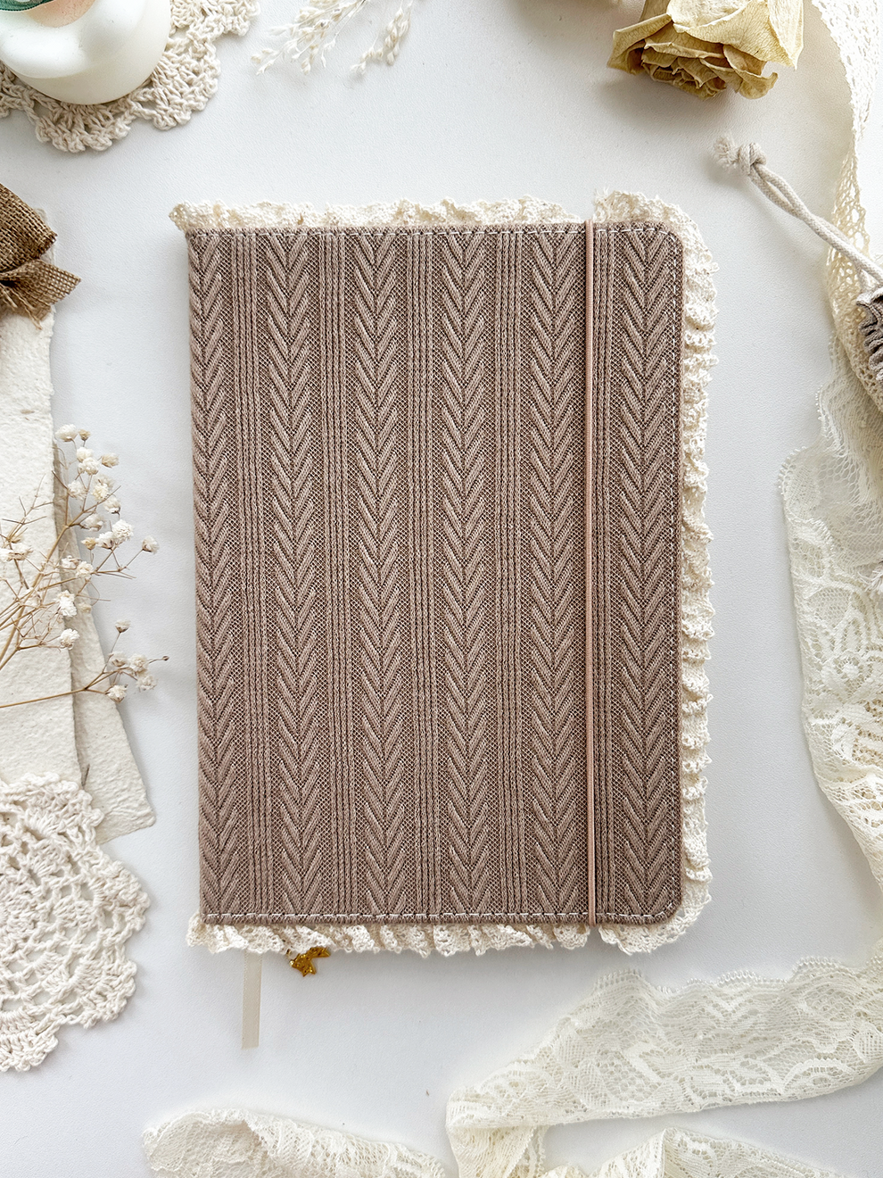 120gsm | A5 | brown sweater lace notebook (dotted) – leela journals