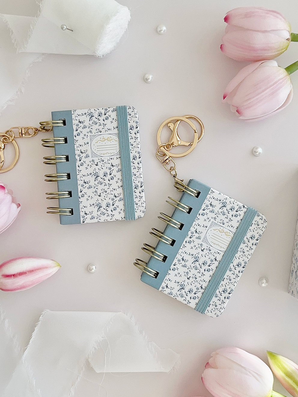 blue rose toile composition baby notebook