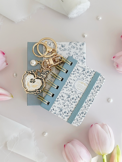 blue rose toile composition baby notebook