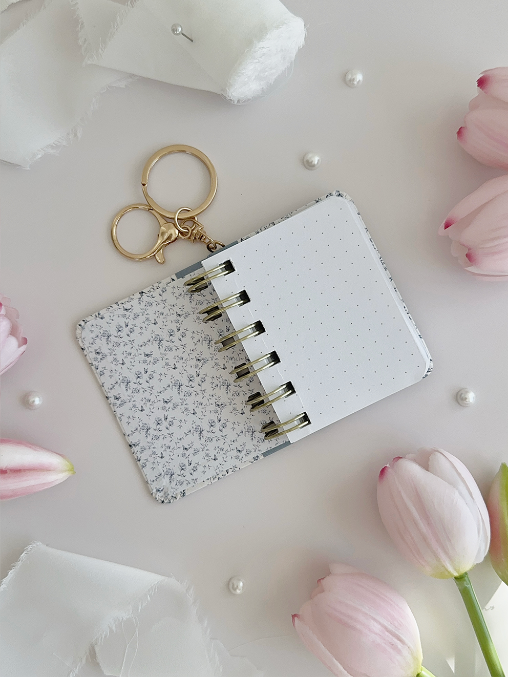 blue rose toile composition baby notebook