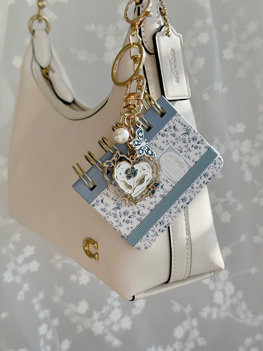 blue rose toile composition baby notebook