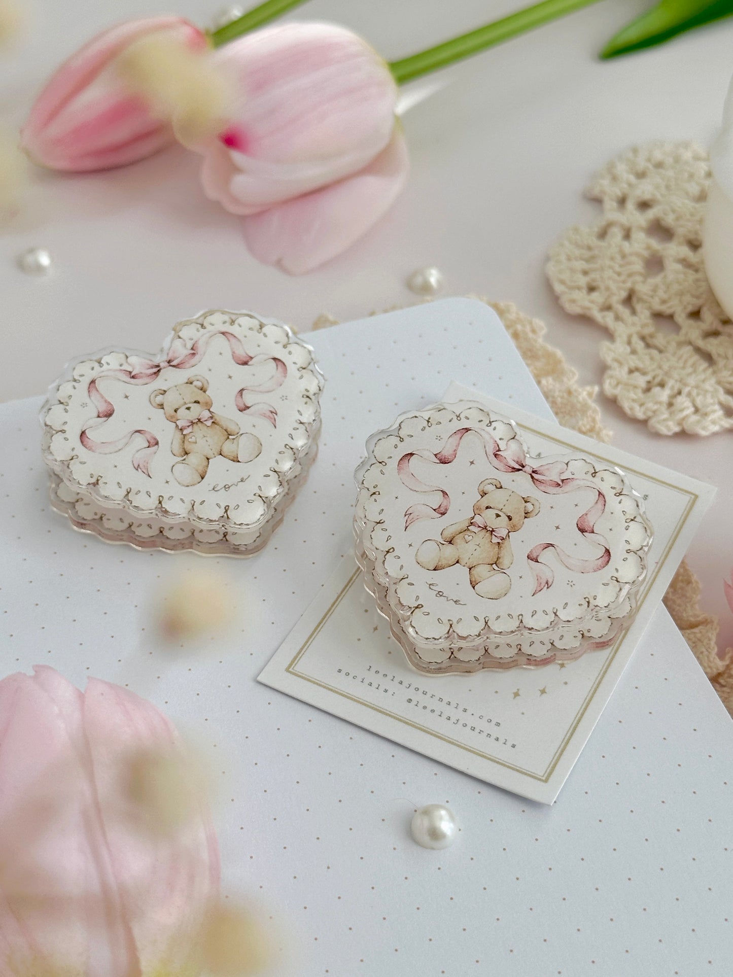 teddy bear acrylic clip