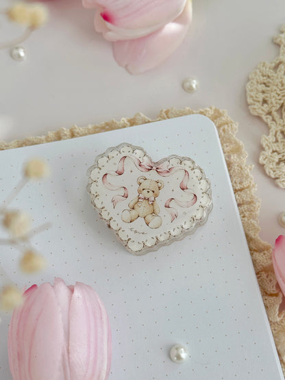 teddy bear acrylic clip