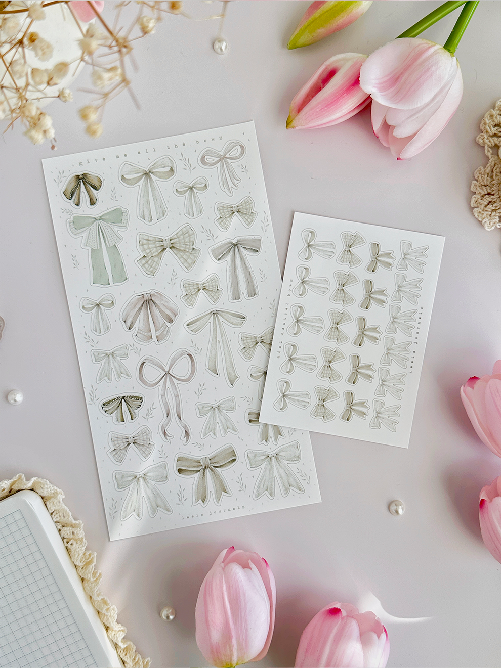 bows sticker sheet - 2pc set – leela journals