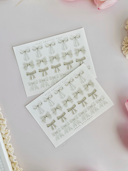 bows sticker sheet - 2pc set