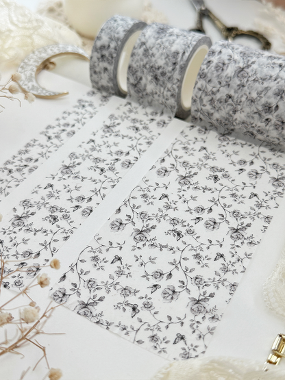 monochrome roses washi tape