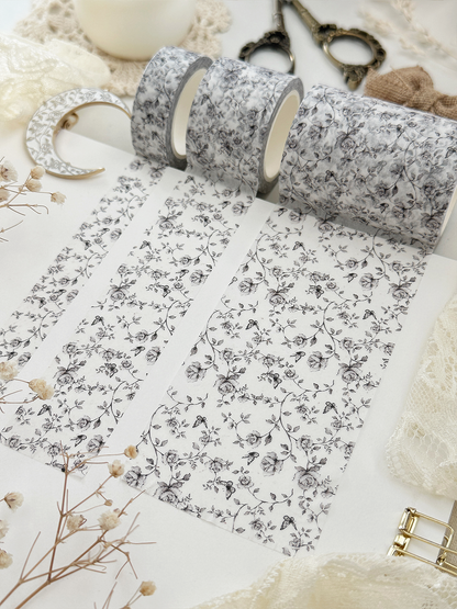 monochrome roses washi tape