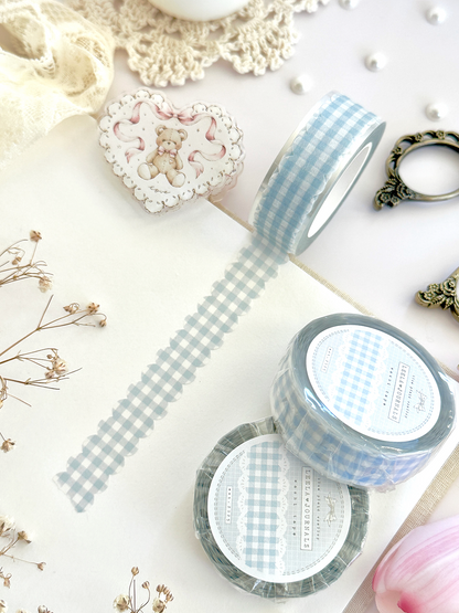 scalloped plaid die cut washi tape