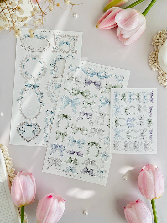 enchanted bows & frames sticker sheets - 3pc set