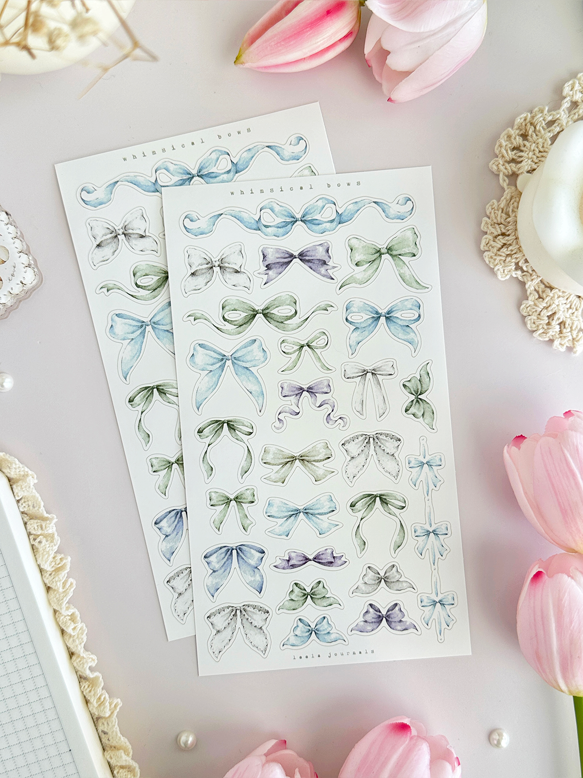 enchanted bows & frames sticker sheets - 3pc set