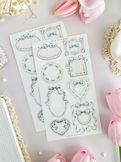 enchanted bows & frames sticker sheets - 3pc set