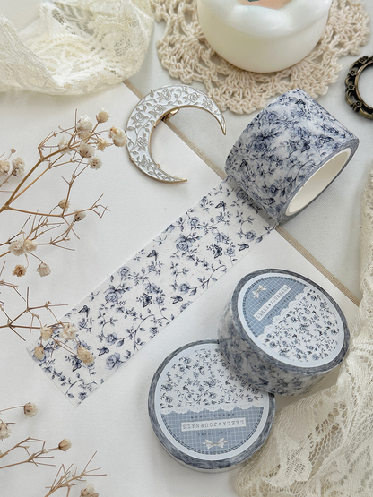 blue porcelain roses washi tape