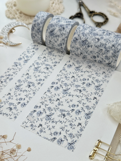 blue porcelain roses washi tape