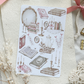 books & lace - 2 - mini & large sticker sheets
