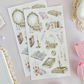 books & lace sticker sheet - 3pc set