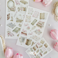 books & lace sticker sheet - 3pc set