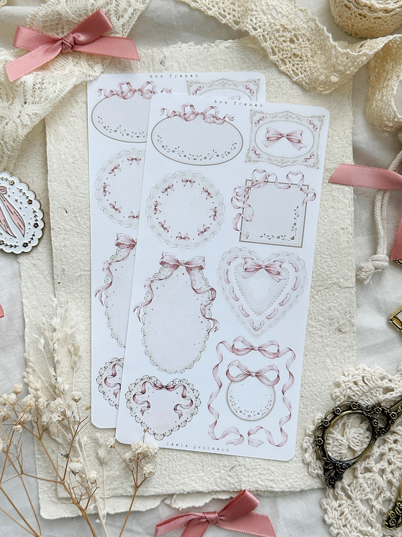 bow frames sticker sheet - 1pc – leela journals