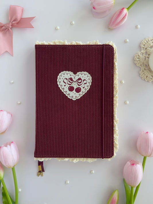 160 gsm | A5 | cherry cake notebook (dotted, lined)