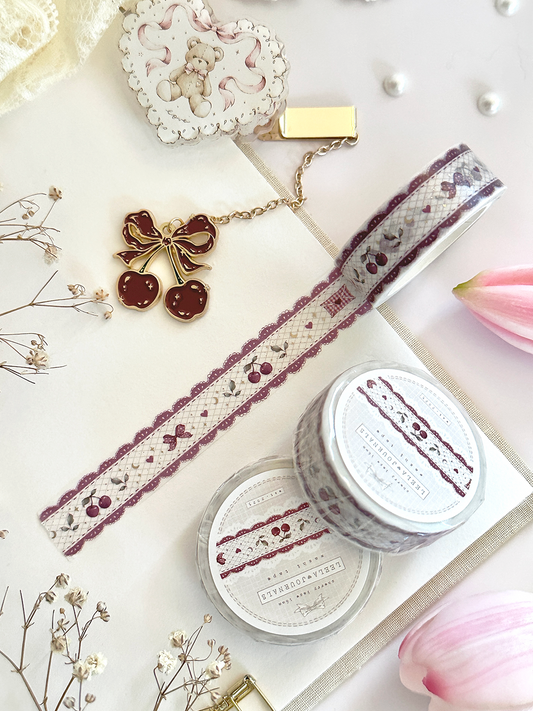 cherry lace washi tape
