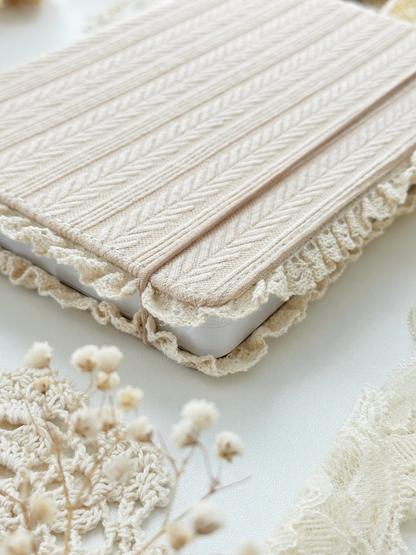 160 gsm | A5 | pink sweater lace notebook (dotted)