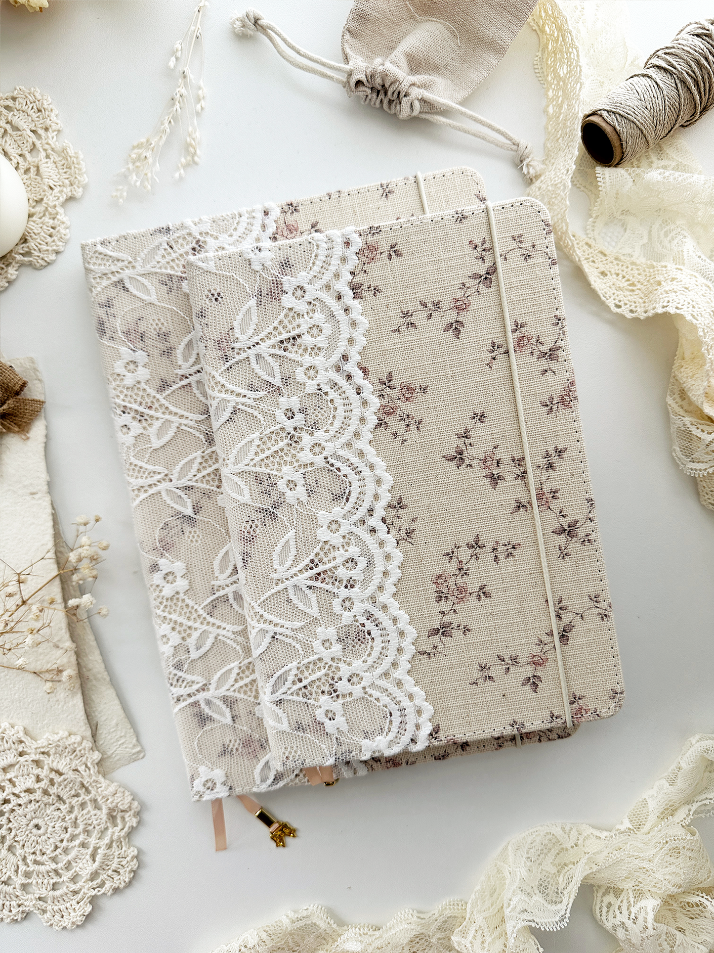 120 gsm | A5 | rose & lace notebook