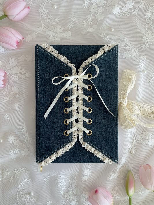 160 gsm | A5 | midnight blue denim corset (dotted, grid, lined)