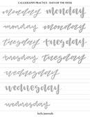 x11 calligraphy hand lettering practice sheets | digital download ...