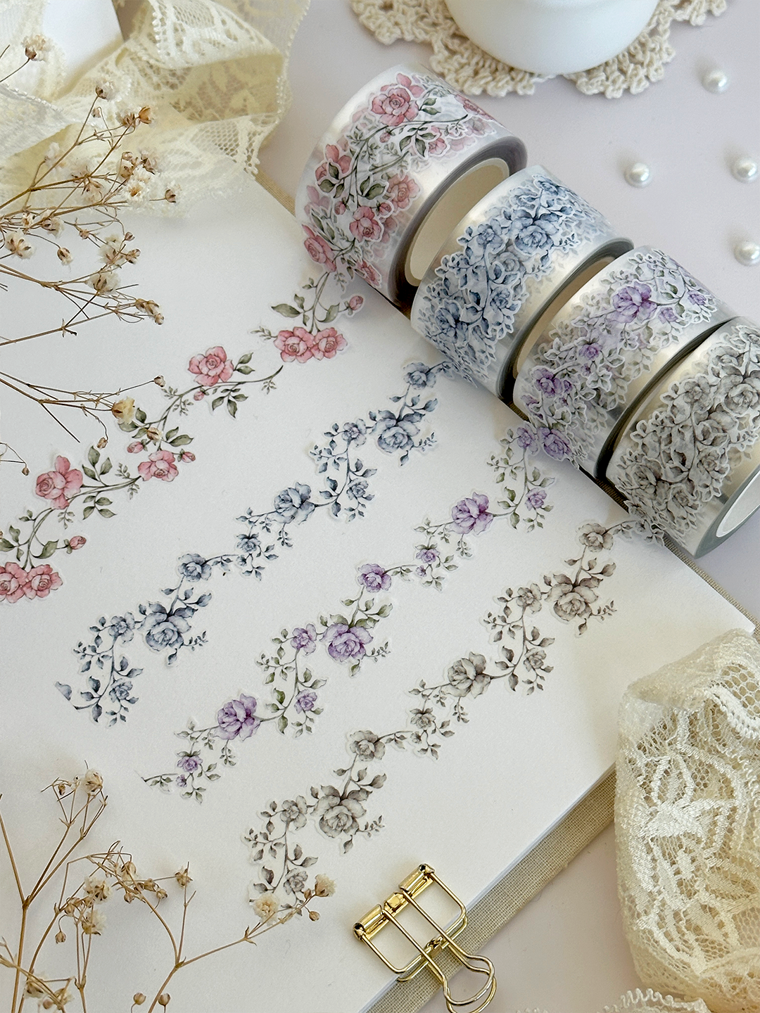 rose vine die cut washi tape