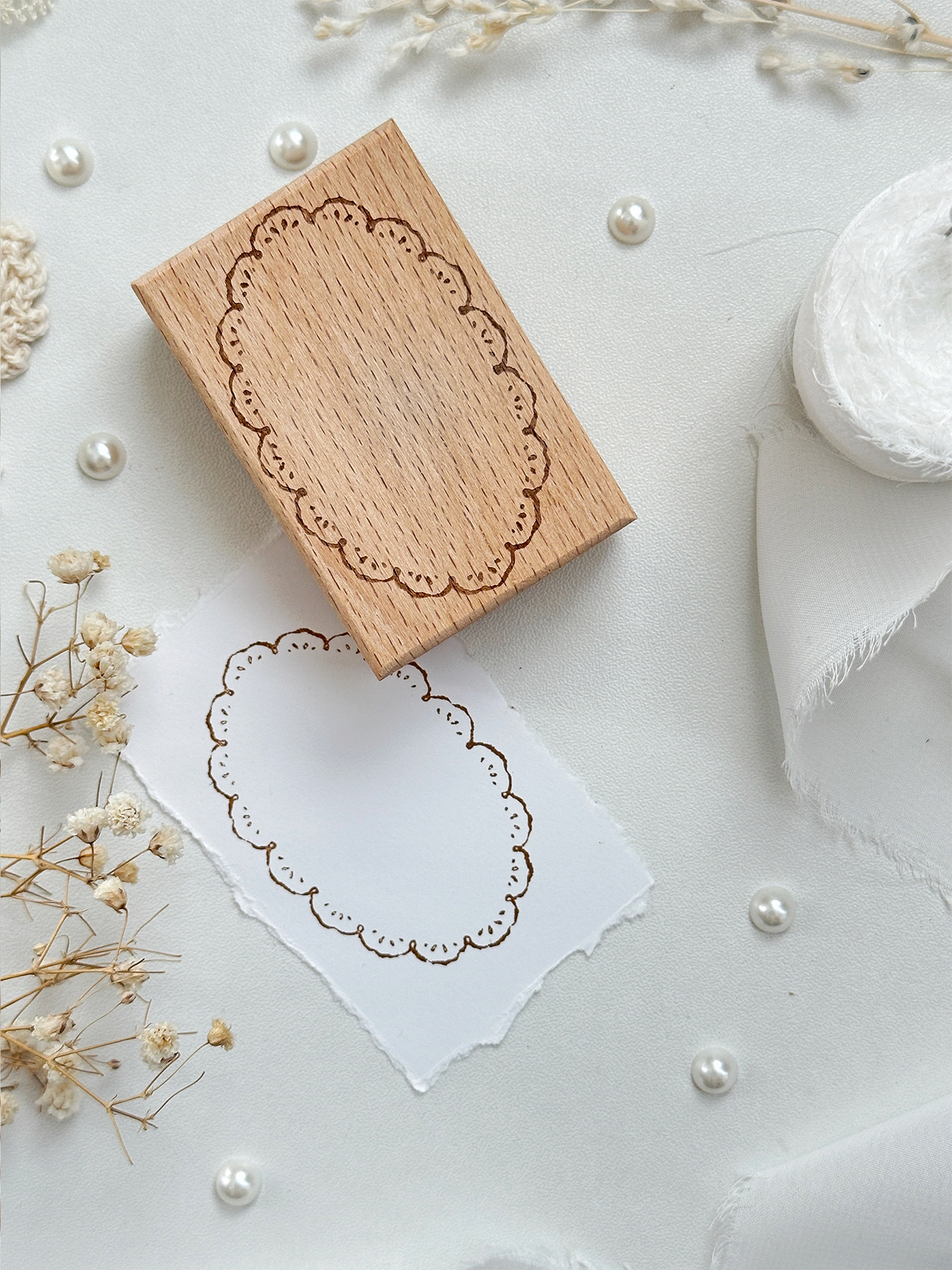 lace doily wood stamp