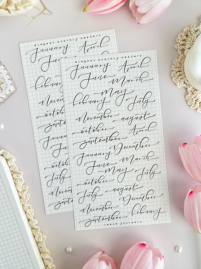 monthly & weekly headers 1 sticker sheet - 3pc set