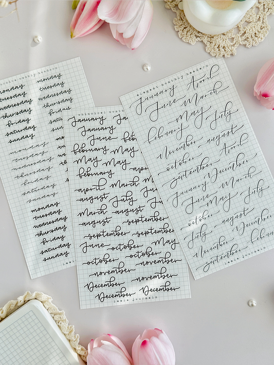 monthly & weekly headers 1 sticker sheet - 3pc set