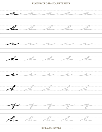 x11 calligraphy hand lettering practice sheets  | digital download