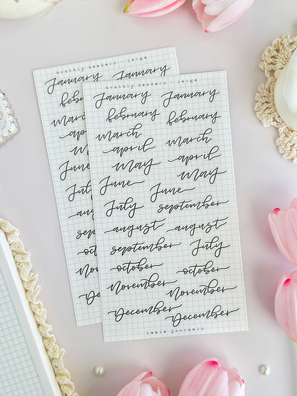 monthly & weekly headers 2 sticker sheet - 3pc set