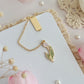 lilac tulip enamel bookmark pendant