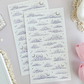 dreamy clouds sticker sheet (blue & lilac) 2pc set